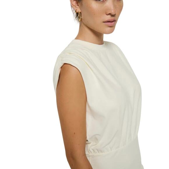 New Nation LTD Jac Muscle Tank Dress Porcelain Ivory White Shirt Mini Small - Picture 2 of 10